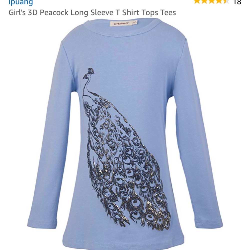 Girls light blue peacock top